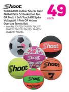 Shoot Stitched Or Rubber Soccer Ball/Netball Size 5/Basket Ball Tan-Each