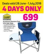 Camp Master Aluminium Directors Chair With Side Table
