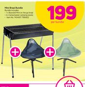 Mini Braai Bundle With Free 2 Campmaster Camping Stools-Per Bundle