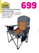 Camp Master Classic 750 Deluxe Camping Chair Grey Orange