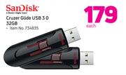 Sandisk 32GB Cruzer Glide USB 3.0-Each