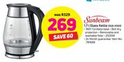 Sunbeam 1.7Ltr Glass Kettle SGK-2000