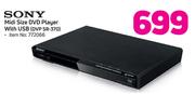 Sony Midi Size DVD Player With USB DVP SR-370