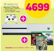 XBOX One S 1TB Bundle Includes Controller & Xbox One WWE + FIFA + NFS