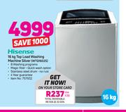 Hisense 16kg Top Load Washing Machine Silver WTQ1602S