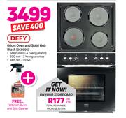 Defy 60cm Oven And Solid Hob Black DCB006 With Free Weiman Oven And Grill Cleaner