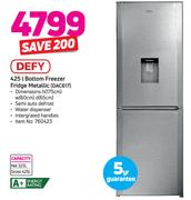 Defy 425Ltr Bottom Freezer Fridge (Metallic) DAC617