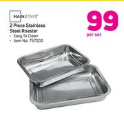 Mainstays 2 Piece Stainless Steel Roaster-Per Set