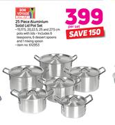 Bon Voyage 25 Piece Aluminium Solid Lid Pot Set-Per Set