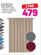 Lined Taped Line Scroll Jacquard-230 x 218cm-For 2