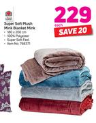 Always Home Super Soft Plush Mink Blanket Mink-180 x 200cm Each