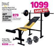 Everlast Bench And 20Kg Vinyl Barbell Set