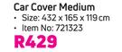 1st Gear Car Cover Medium-432 x 165 x 119cm