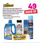 Stramm Tyre Gloss Aerosol-400ml Or Sheen Xtreme-750ml Or Xtreme Wash & Wax-2Ltr Each 
