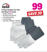 1st Gear 4 Piece Rubber Car Mat Set Black Or Clear-Each