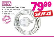 Simple Choice 5M Extension Cord White