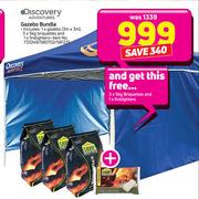 Discovery Advantures Gazebo Bundle With 3x5kg Briquettes And 1x Firelighters
