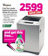 Whirlpool 9kg Top Loader Washing Machine White WTL 900 WH With Free Ariel Liquid 750ml
