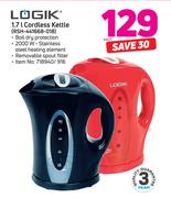 Logik 1.7Ltr Cordless Kettle RSH-441668-018-Each