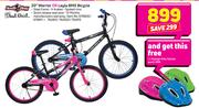 Bad Boy 20" Warrior Or Layla BMX Bicycle With Free 1xRaleigh Kids Helmet-Each