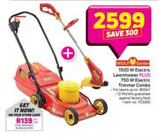 Wolf Garden 1500W Electric Lawnmower Plus 750W Electric Trimmer Combo