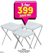 White Folding Tray Table-For 3