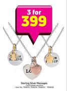Sterling Silver Messages-For 3