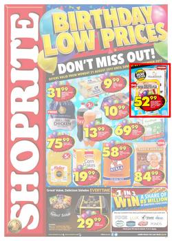 Shoprite KZN : Birthday Low Prices (21 Aug - 03 Sep 2017), page 1