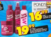 Easy Waves Gel & Spray Banded Pack/Relaxer/Neutralising Shampoo/Pink Or Moisturiser-250ml Each