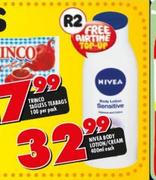 Nivea Body Lotion/Cream-400ml Each