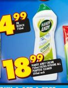 Handy Andy Cream-750ml/Ultra Hygiene All Purpose Cleaner-500ml Each