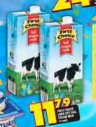 First Choice Long Life Full Cream Milk-1Ltr Each