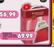 Robertson Winery Natural Sweet Rose Wine-3Ltr Box