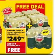 Amstel Lager Beer Cans-24 x 440ml With Free Amstel Lager Beer Cans-6 x 440ml Per Pack