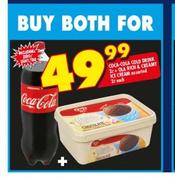 Coca-Cola Cold Drink-2Ltr + Ola Rich & Creamy Ice Cream Assorted-2Ltr Each-Both For