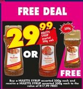 Huletts Syrup Assorted-500g Each With Free Huletts Syrup Assorted-300g 