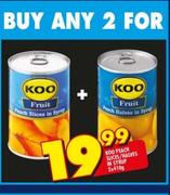 Koo Peach Slices/Halves In Syrup-2 x 410g