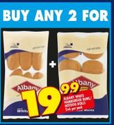 Albany White Hamburger Buns/Hotdog Rolls-2 x 6 Per Pack