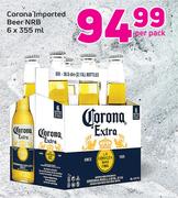 Corona Imported Beer NRB-6 x 355ml Per Pack