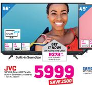 JVC 55" UHD Smart LED TV With Built In Soundbar LT-55N875
