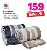 Always Home 2-Ply Bobble Stripe Blankets-Each