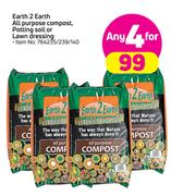 Earth 2 Earth All Purpose Compost/Potting Soil Or Lawn Dressing-For 4