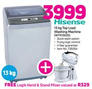 Hisense 13kg Top Load Washing Machine WTX1302S