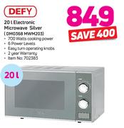 Defy 20Ltr Electronic Microwave (Silver) DM0368 MWM203