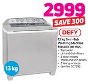 Defy 13kg Twin-Tub Washing Machine (Metallic) DTT165