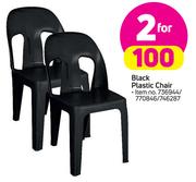 Black Plastic Chair-For 2