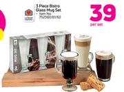 Always 3-Piece Bistro Glass Mug Set-Per Set