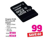 Kingston 64GB Micro Plus SD Adaptor