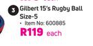 Gilbert 15’s Rugby Ball Size-5-Each
