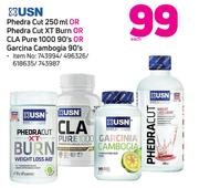 USN Phedra Cut-250ml/Phedra Cut XT Burn/CLA Pure 1000 90’s/Garcina Cambogia 90’s-Each